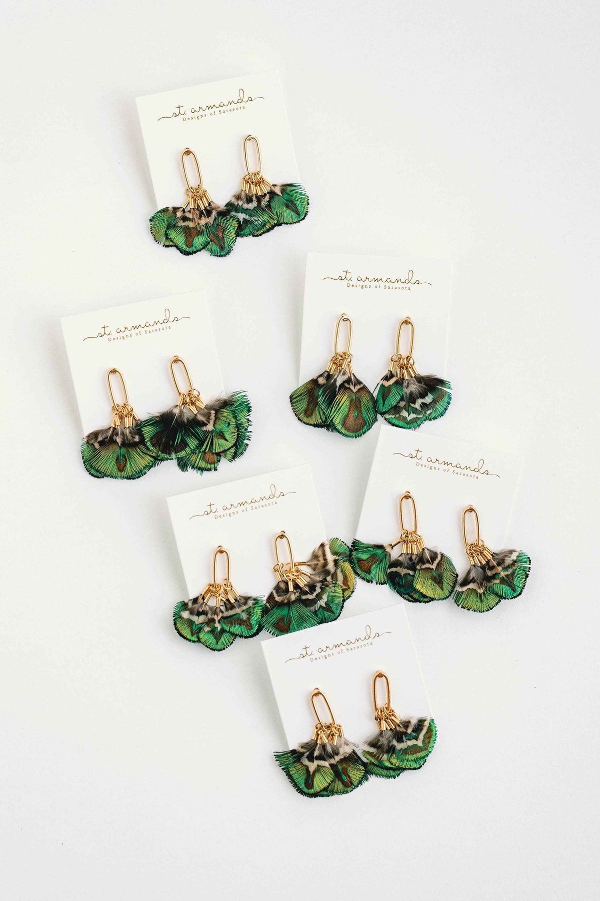 Mallard Fall Feather Tassel Statement Earrings