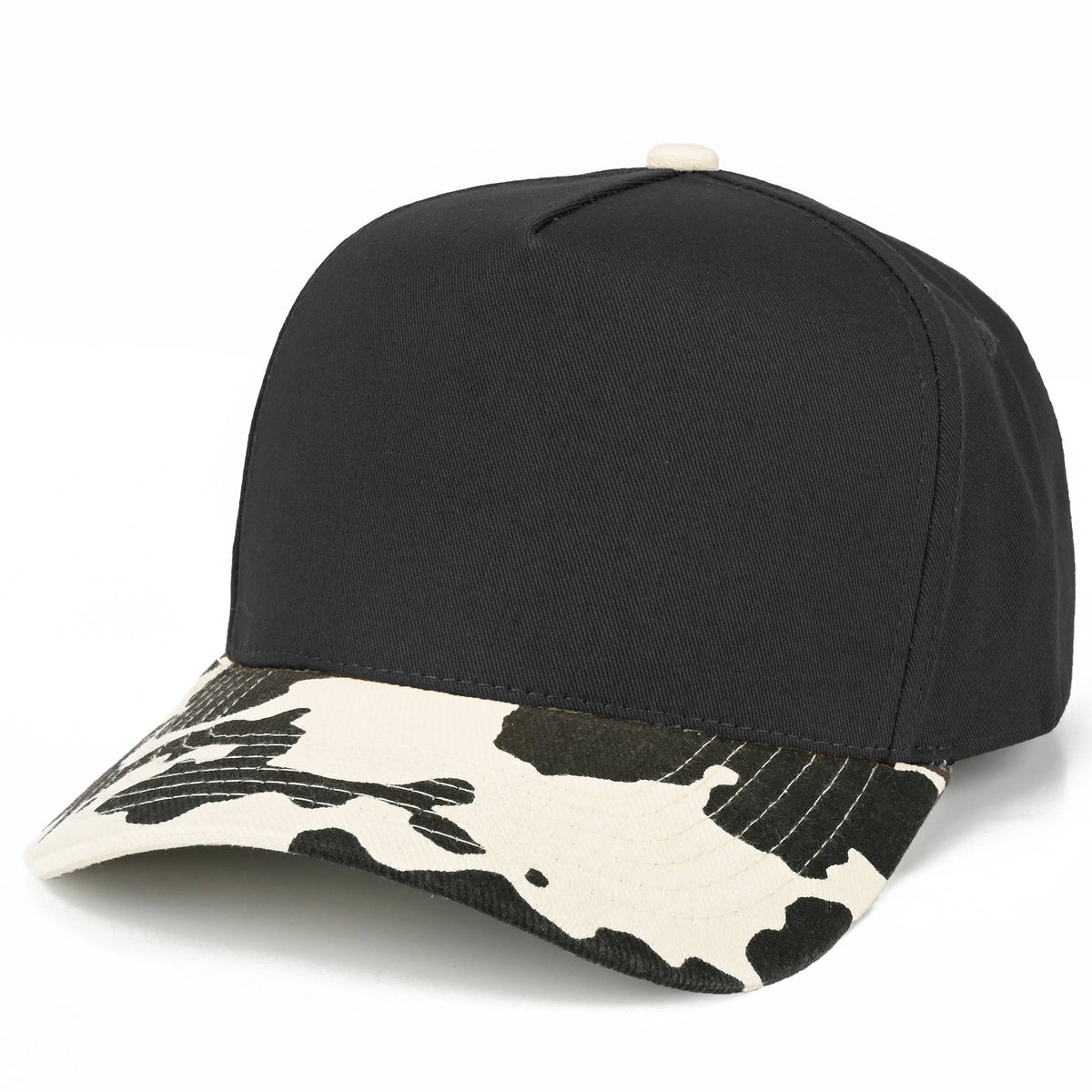 C.C Cow Pattern Print on Bill Plain Trucker Hat