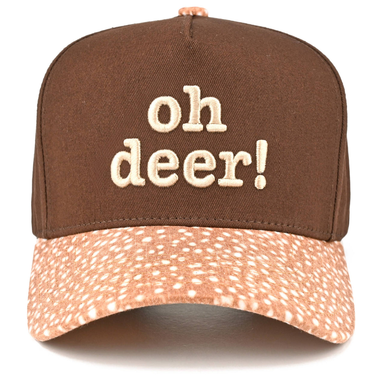 C.C OH DEER Letter Embroidered Two Tone Trucker Hat