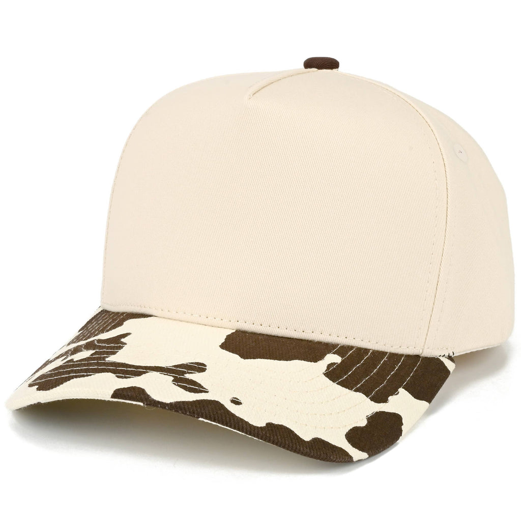 C.C Cow Pattern Print on Bill Plain Trucker Hat