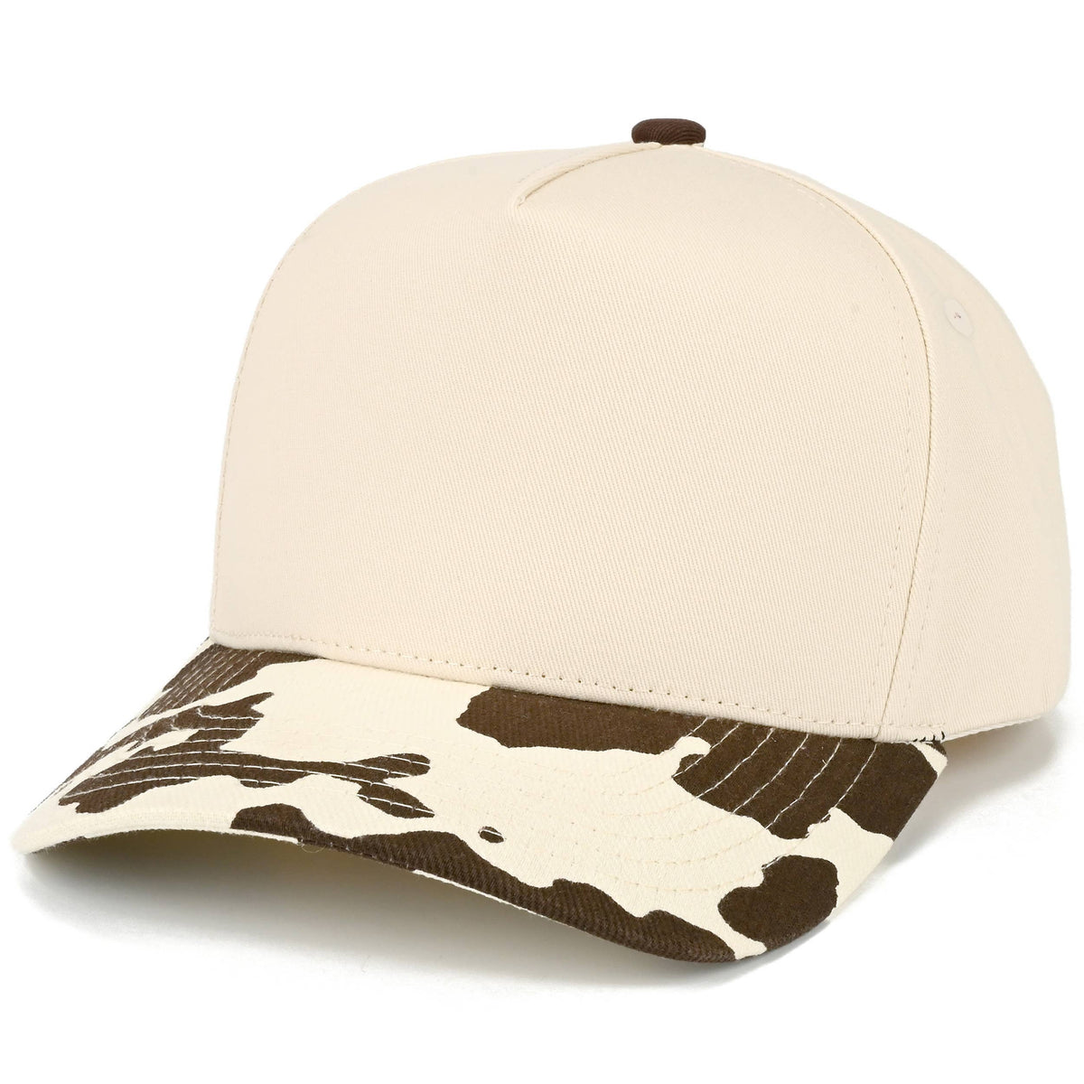 C.C Cow Pattern Print on Bill Plain Trucker Hat
