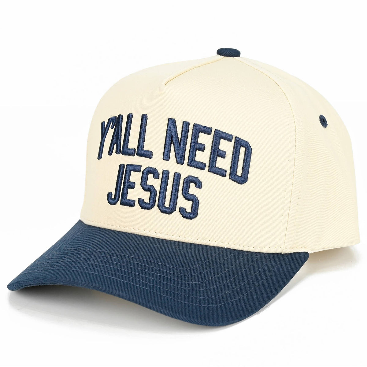 C.C Y'ALL NEED JESUS Embroidered Letter Two Tone Trucker Hat