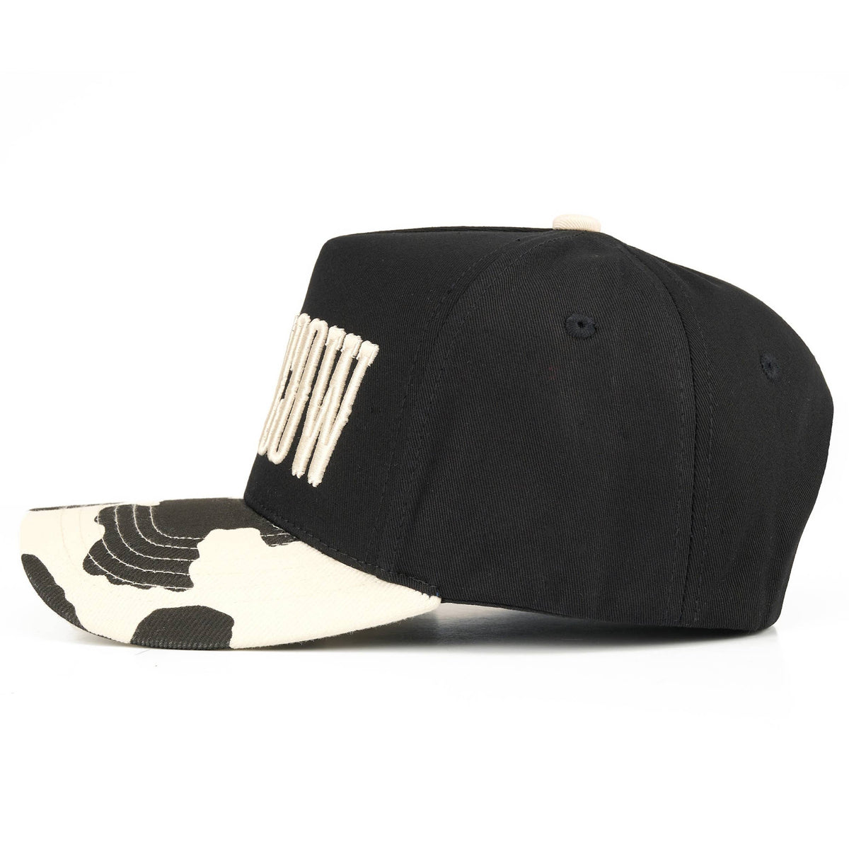 C.C HOLY COW Letter Embroidered Two Tone Trucker Hat
