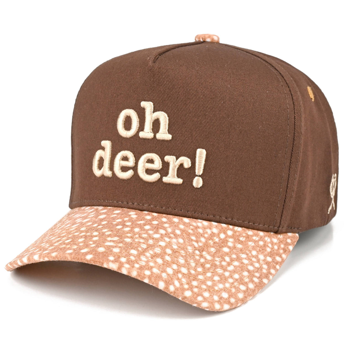 C.C OH DEER Letter Embroidered Two Tone Trucker Hat