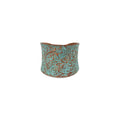 Copper Patina Ring - Aqua Floral Paisley