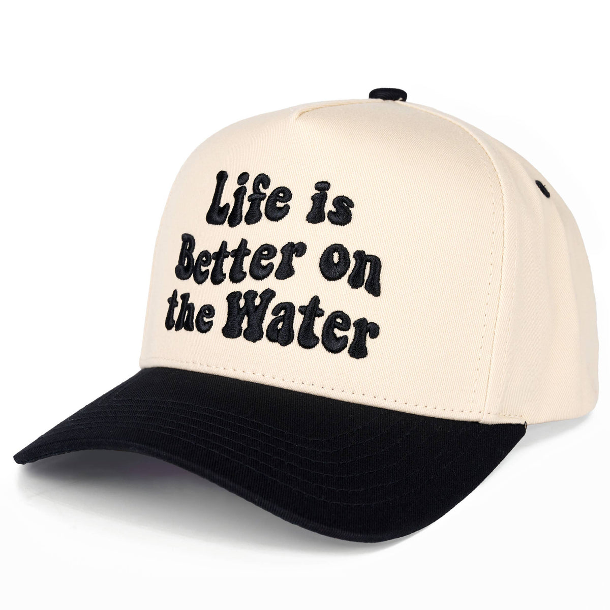 C.C LIFE IS BETTER ON THE WATER Letter Two Tone Trucker Hat