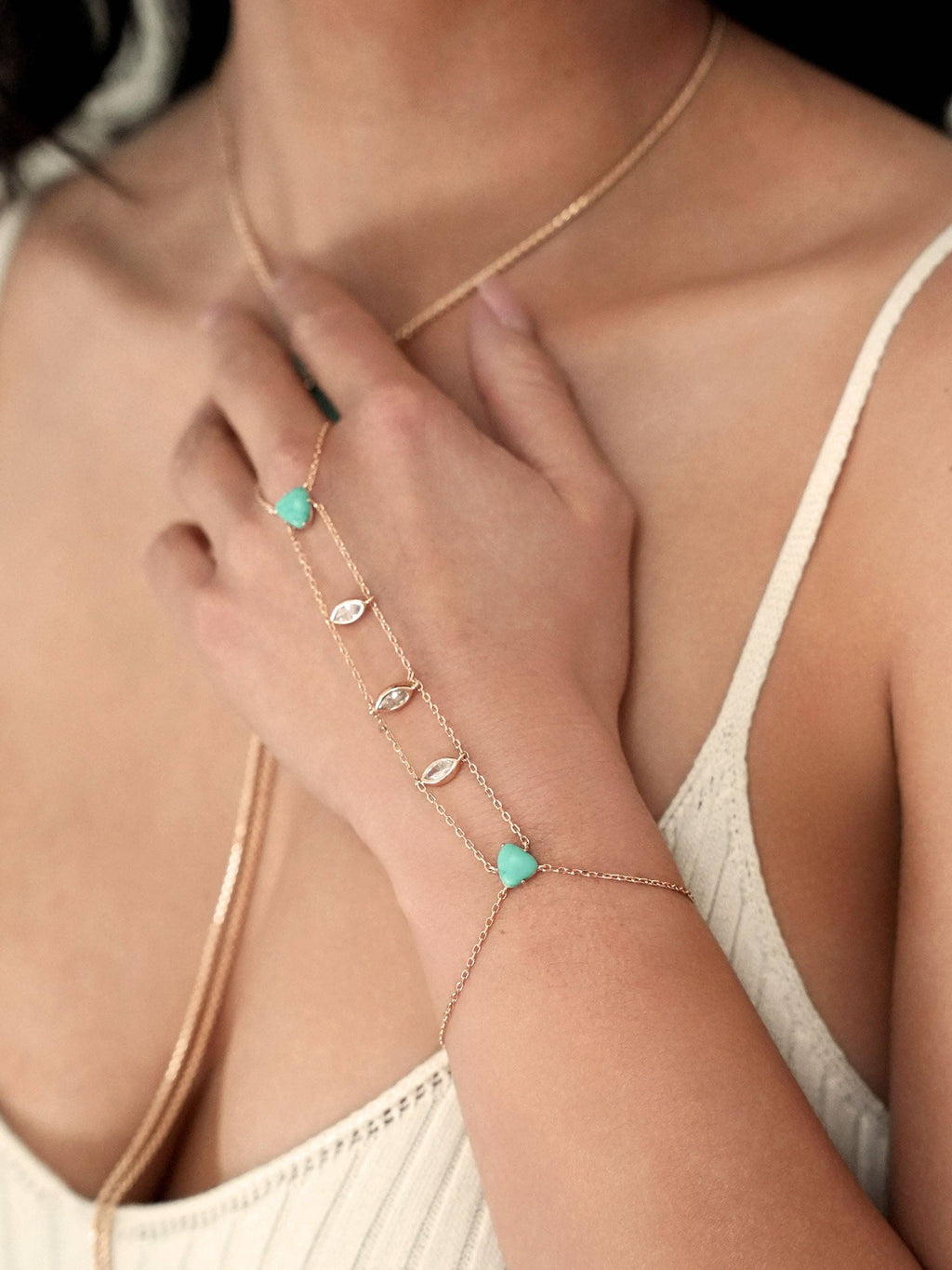 Turquoise Solstice Hand Chain