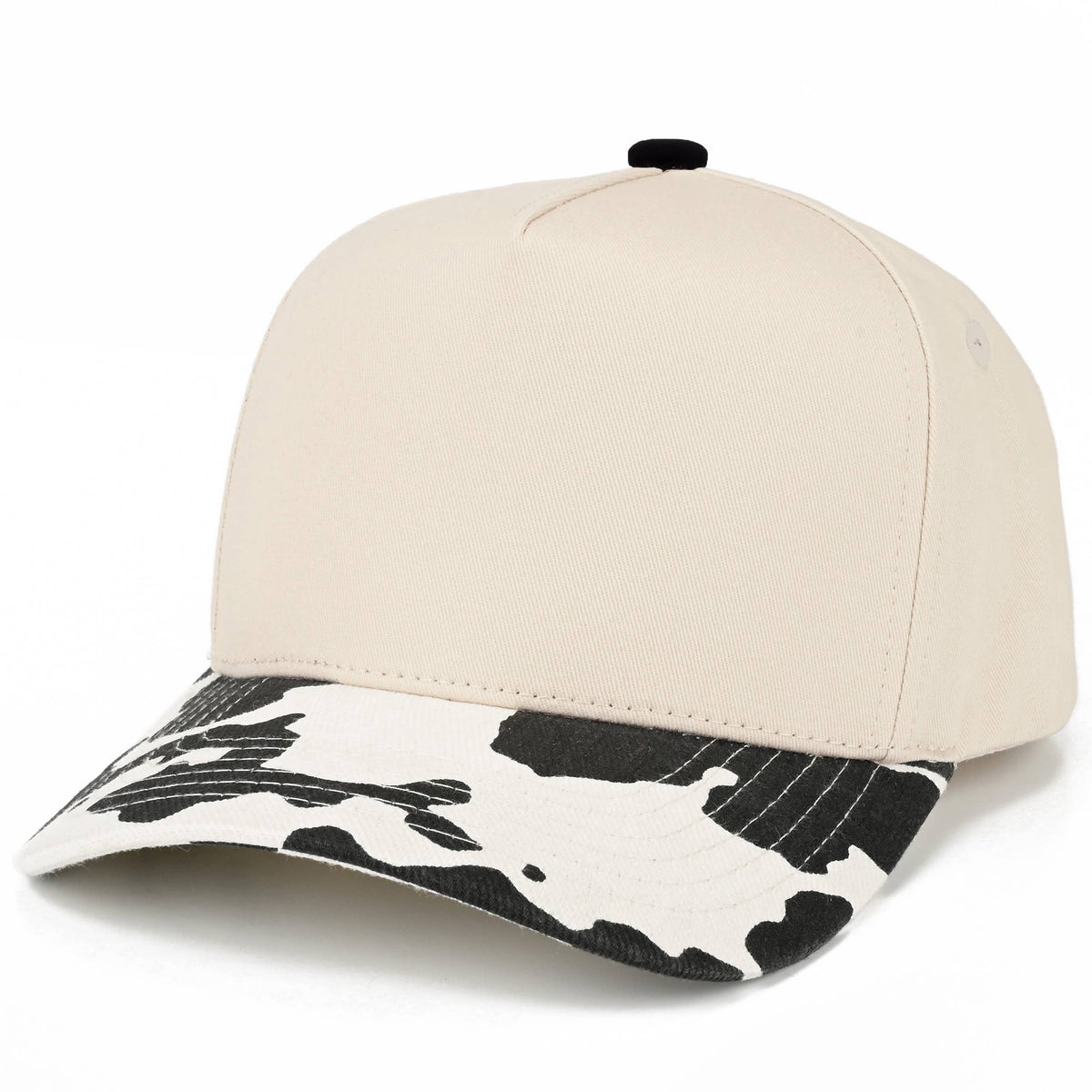 C.C Cow Pattern Print on Bill Plain Trucker Hat