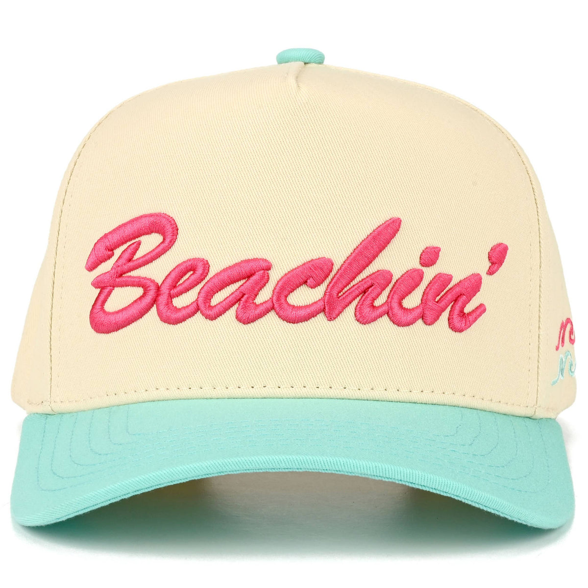 C.C BEACHIN' Letter Embroidered on Two Tone Trucker Hat