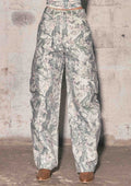 Rhinestone Camo Baggy Barrel Jeans