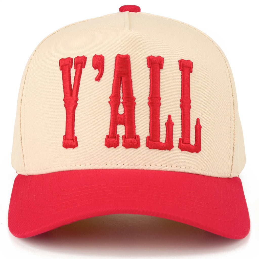 C.C Y'ALL Letter Embroidered Two Tone Trucker Hat