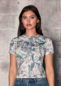 Rhinestones Camo Fitted Tee