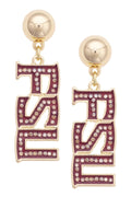 Florida State Seminoles Pave Outline Earrings