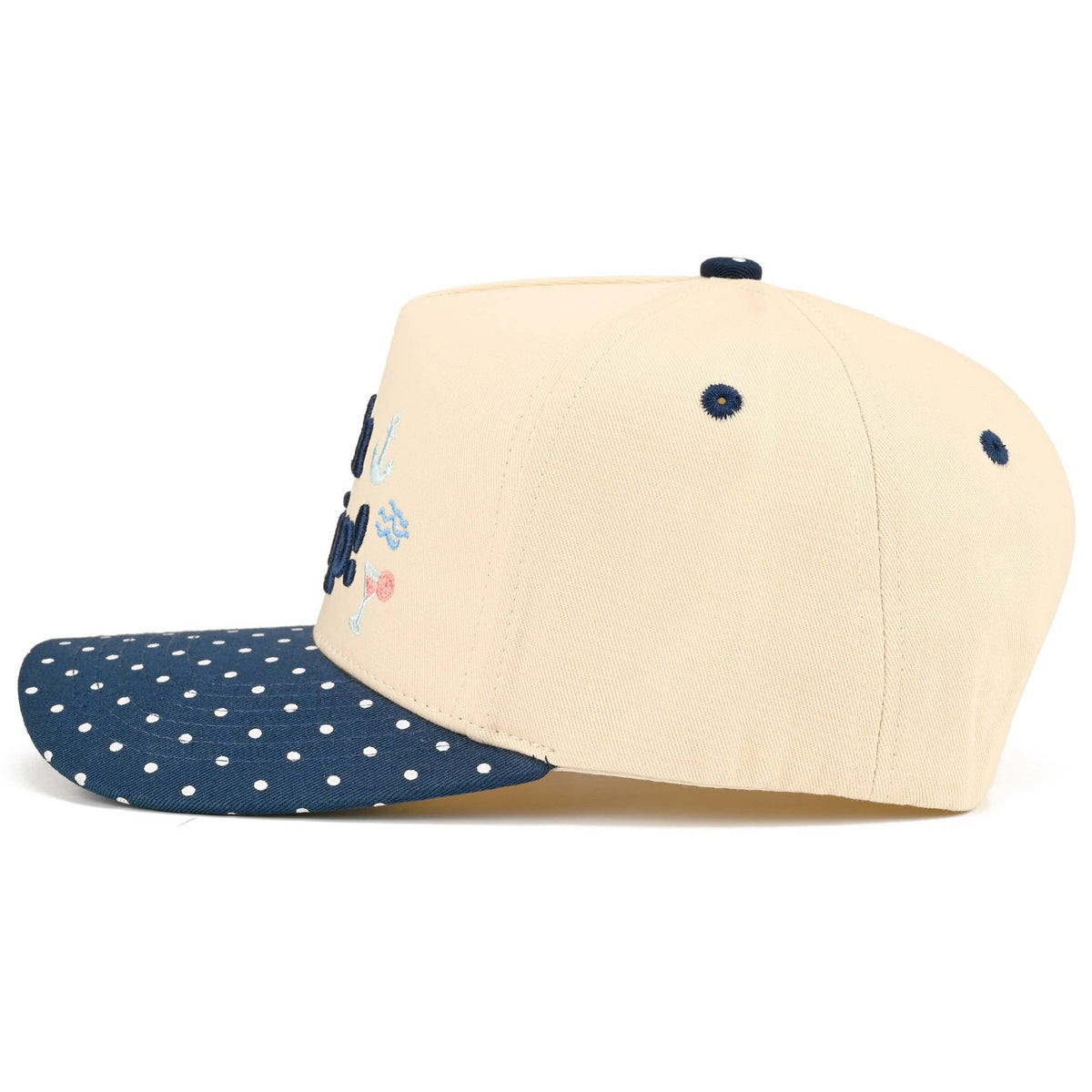 C.C OH SHIP Letter Embroidered Two Tone Trucker Hat