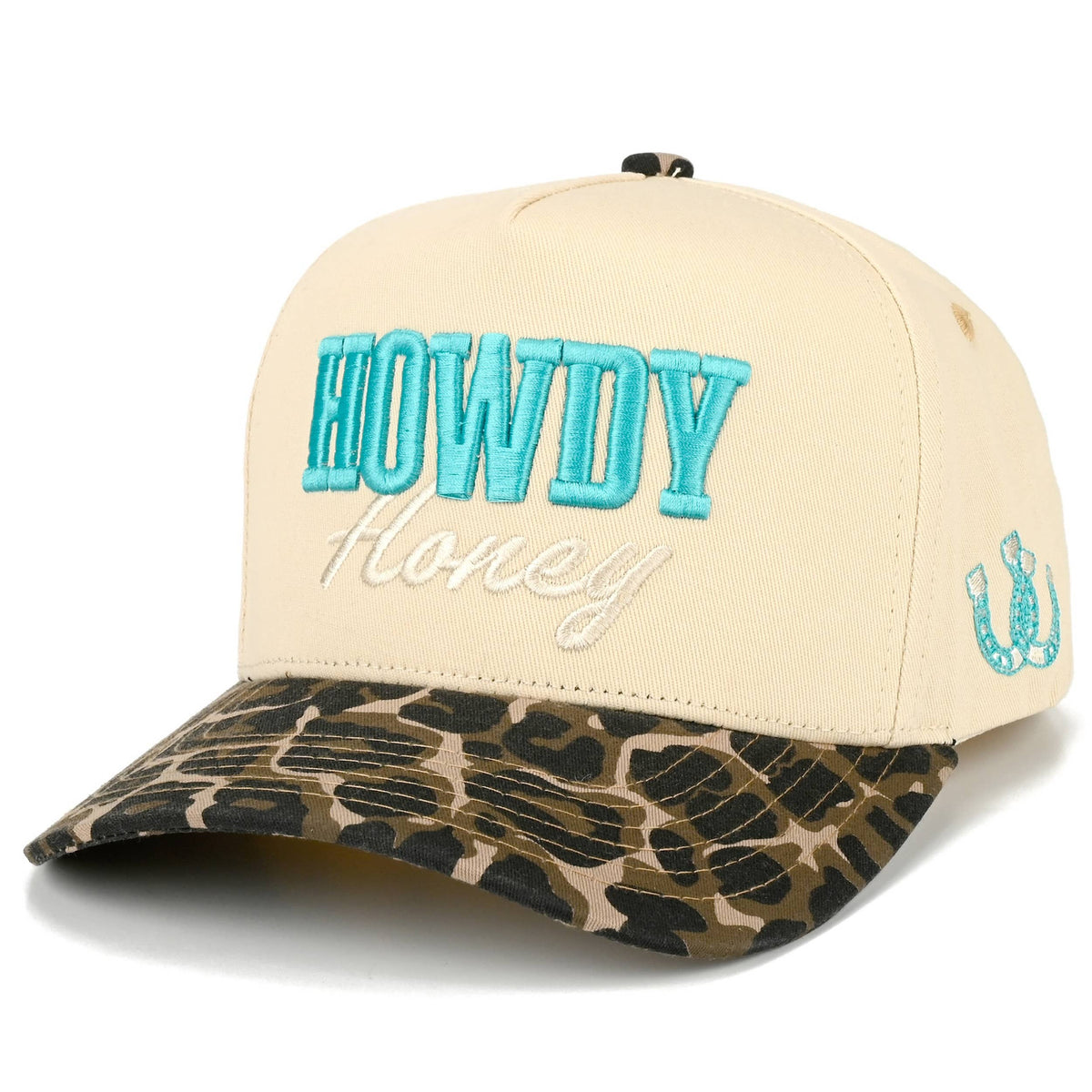 C.C HOWDY HONEY Letter Embroidered on Two Tone Trucker Hat