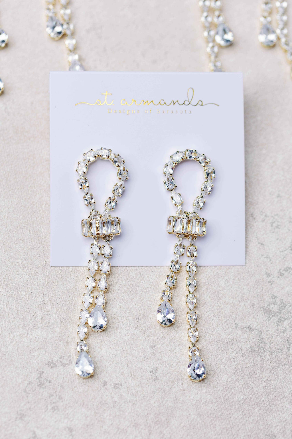 Thoroughbred Diamond Drop Holiday Statement Earrings