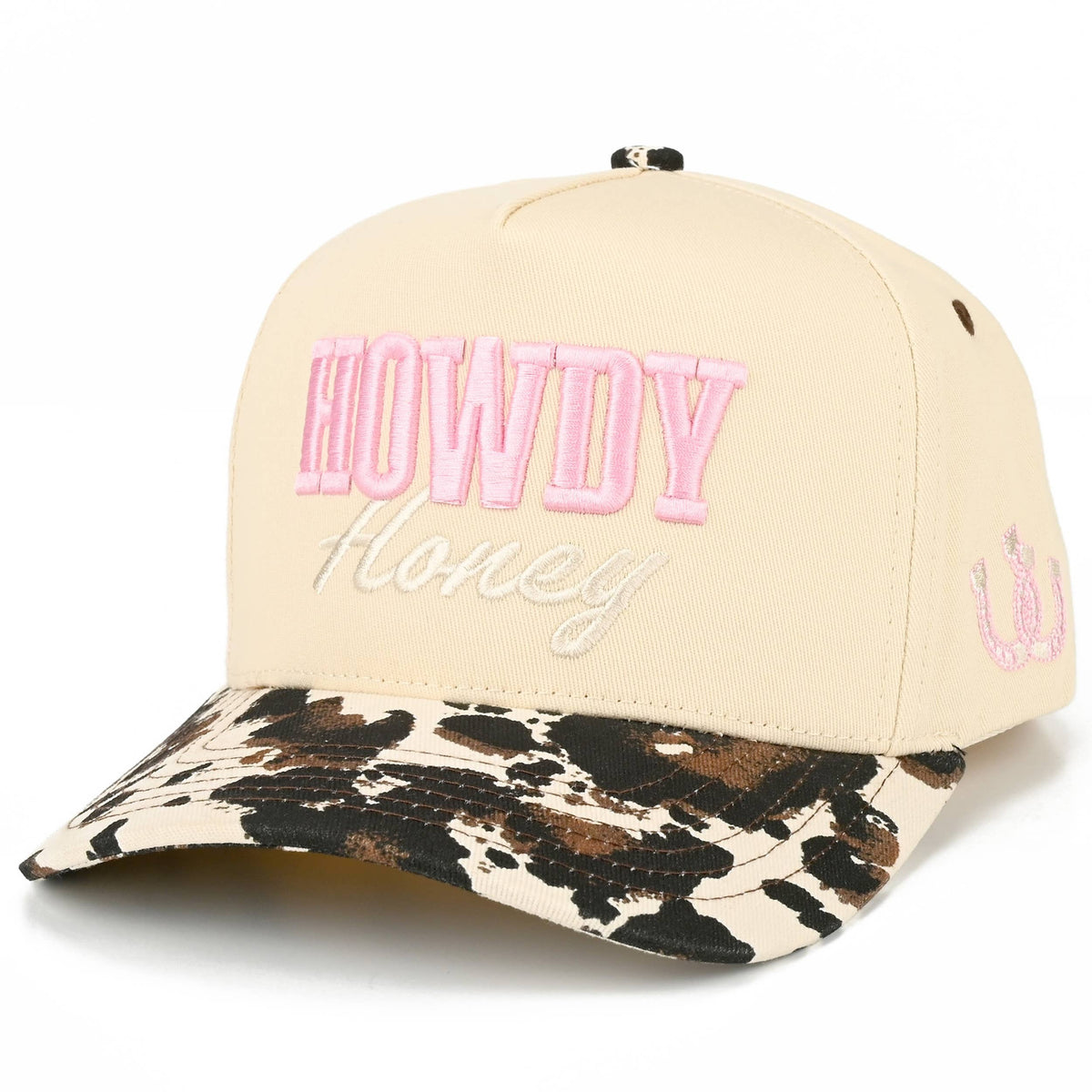 C.C HOWDY HONEY Letter Embroidered on Two Tone Trucker Hat