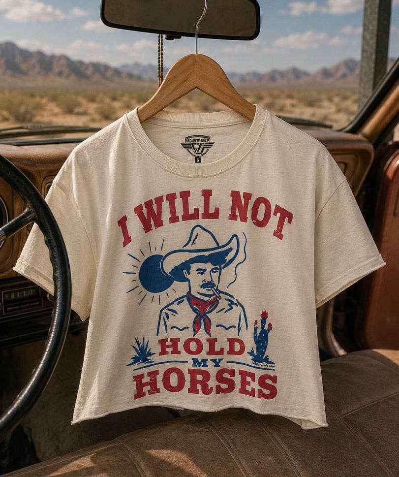 I Will not Hold my Horses Relaxed Cropped  T-shirt