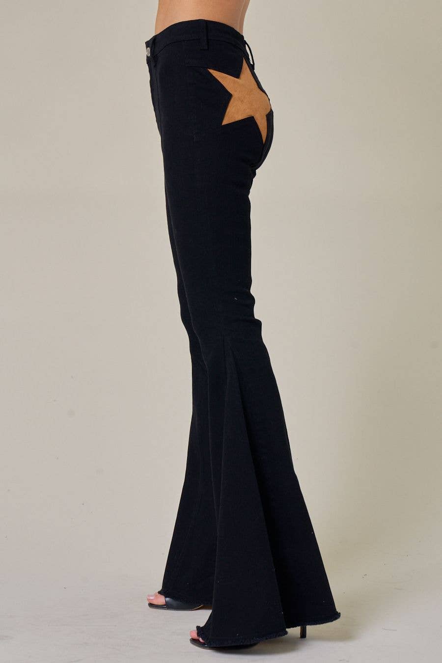 SUEDE STAR FLARE JEANS