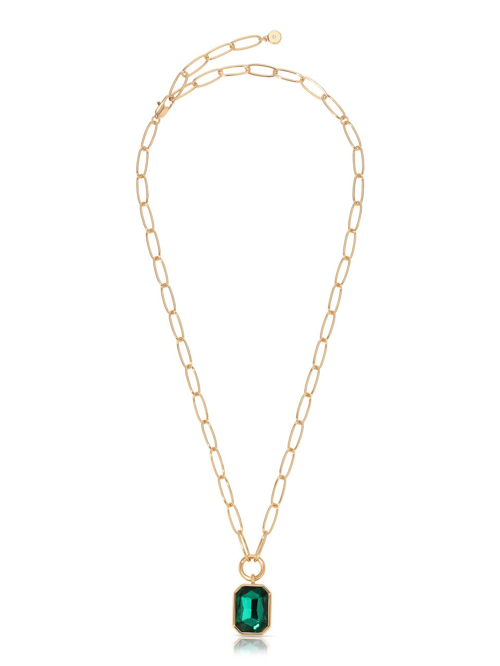 Emerald Deco Pendant Necklace