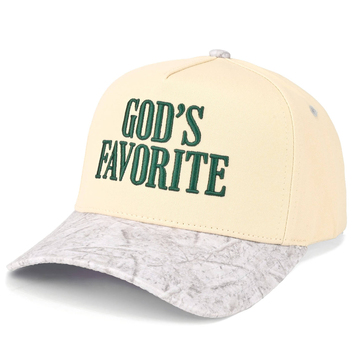 C.C GOD'S FAVORITE Letter on Two Tone Trucker Hat