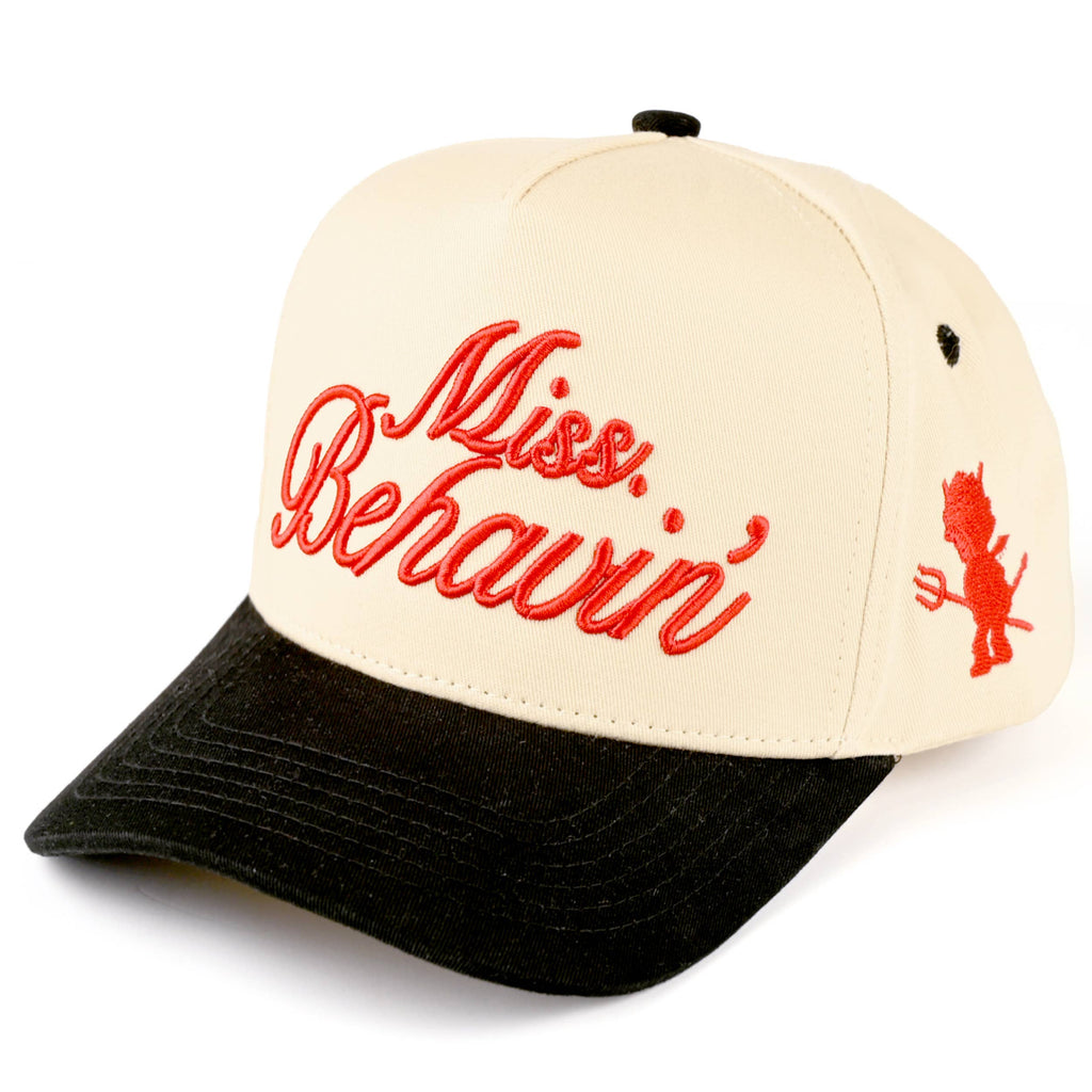 C.C MISS BEHAVIN Letter Embroidered Trucker Cap