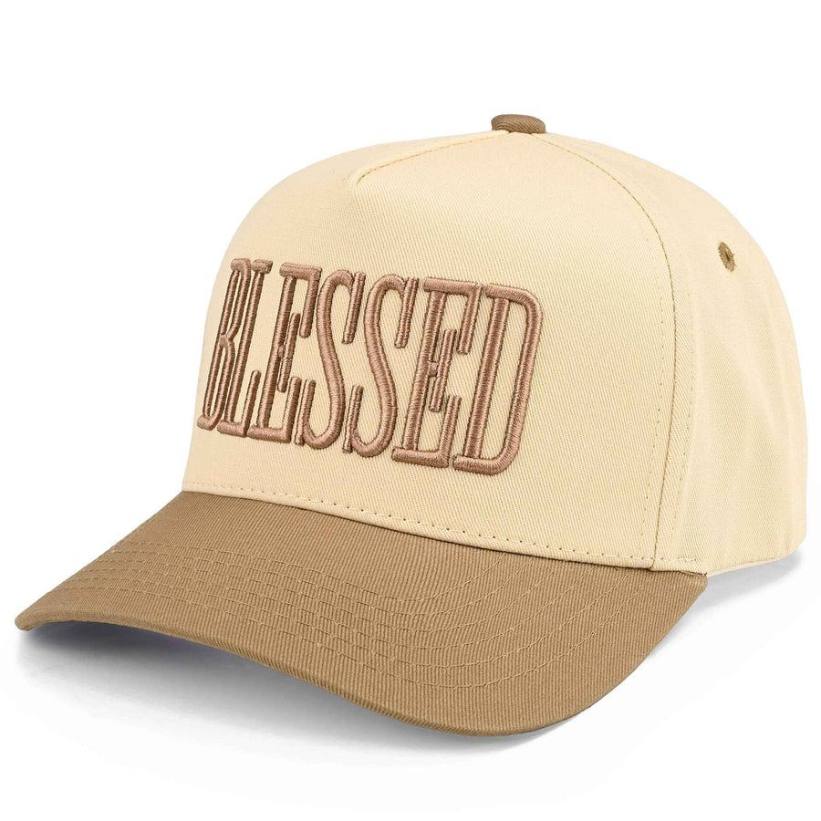 C.C BLESSED Letter Embroidered Two Tone Trucker Cap