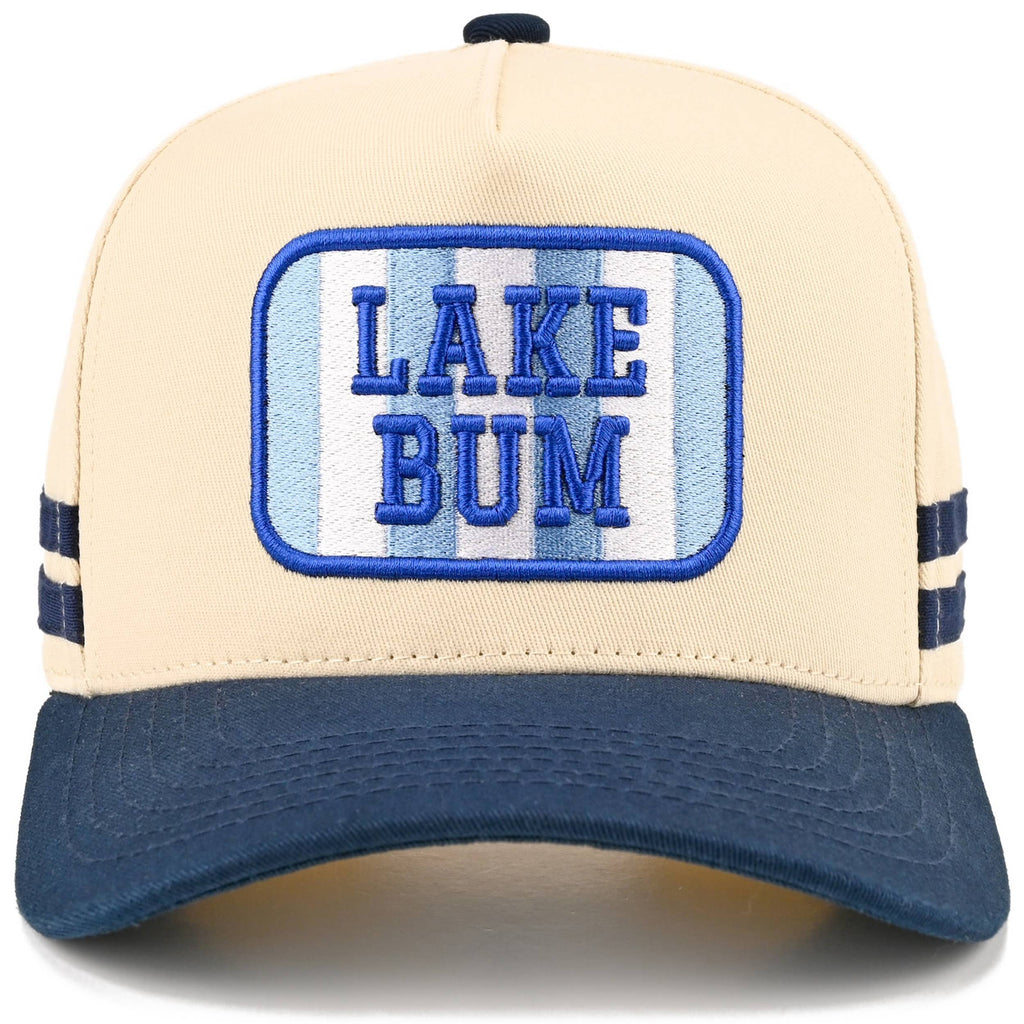 C.C LAKE BUM Letter Embroidered Two Tone Trucker Hat