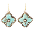 Turquoise Maltese Cross Earrings