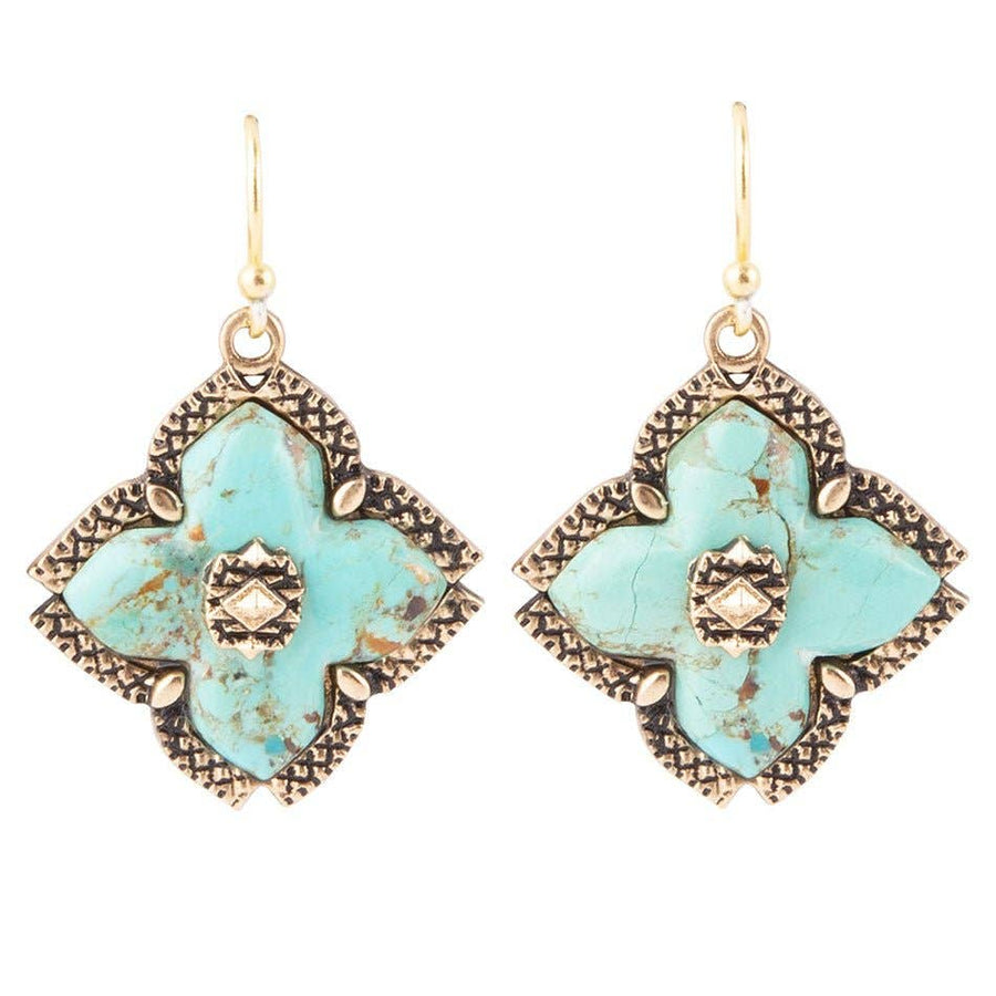 Turquoise Maltese Cross Earrings