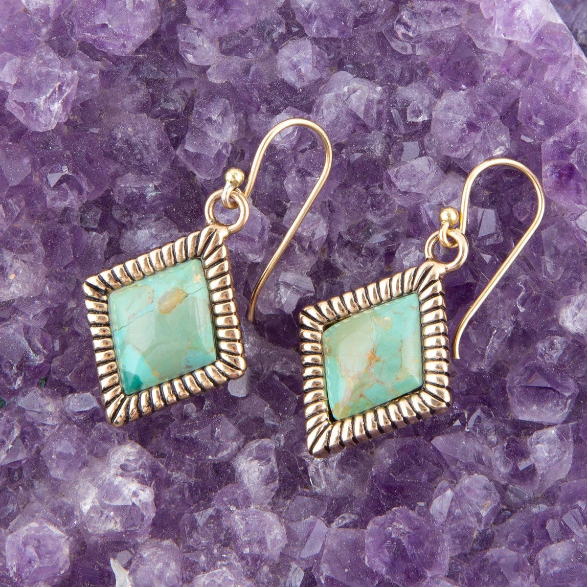 Diamond Days Turquoise Earrings