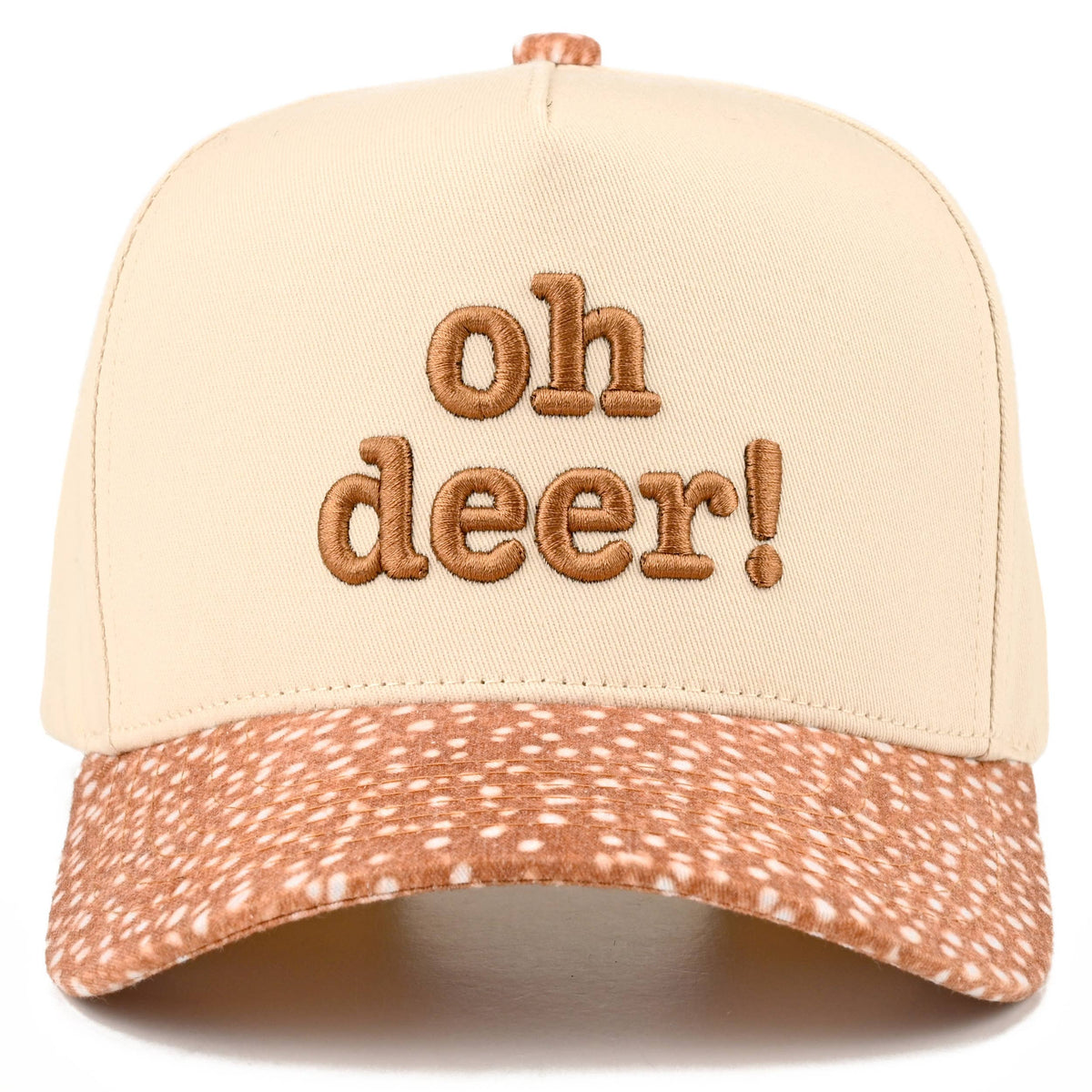 C.C OH DEER Letter Embroidered Two Tone Trucker Hat