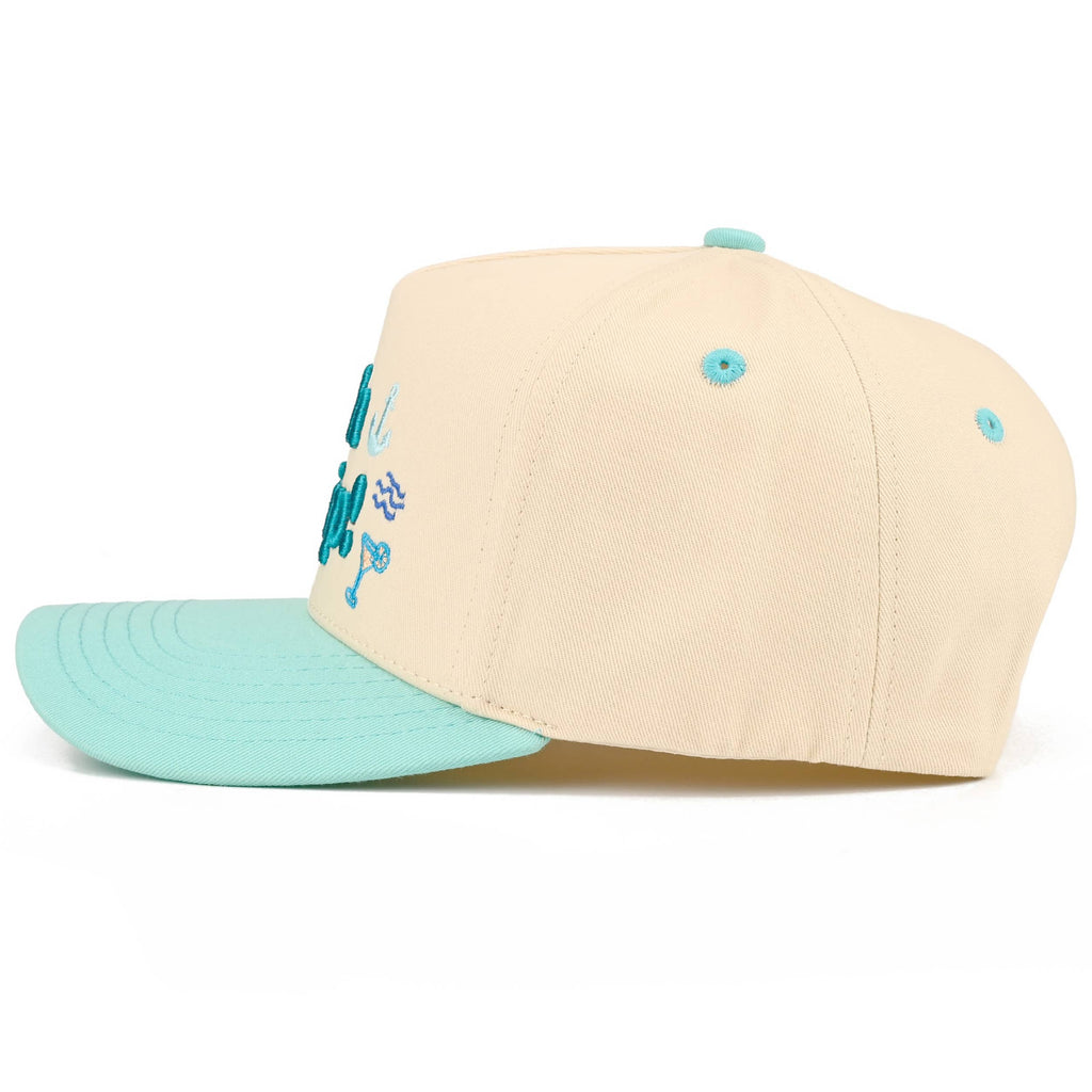 C.C OH SHIP Letter Embroidered Two Tone Trucker Hat