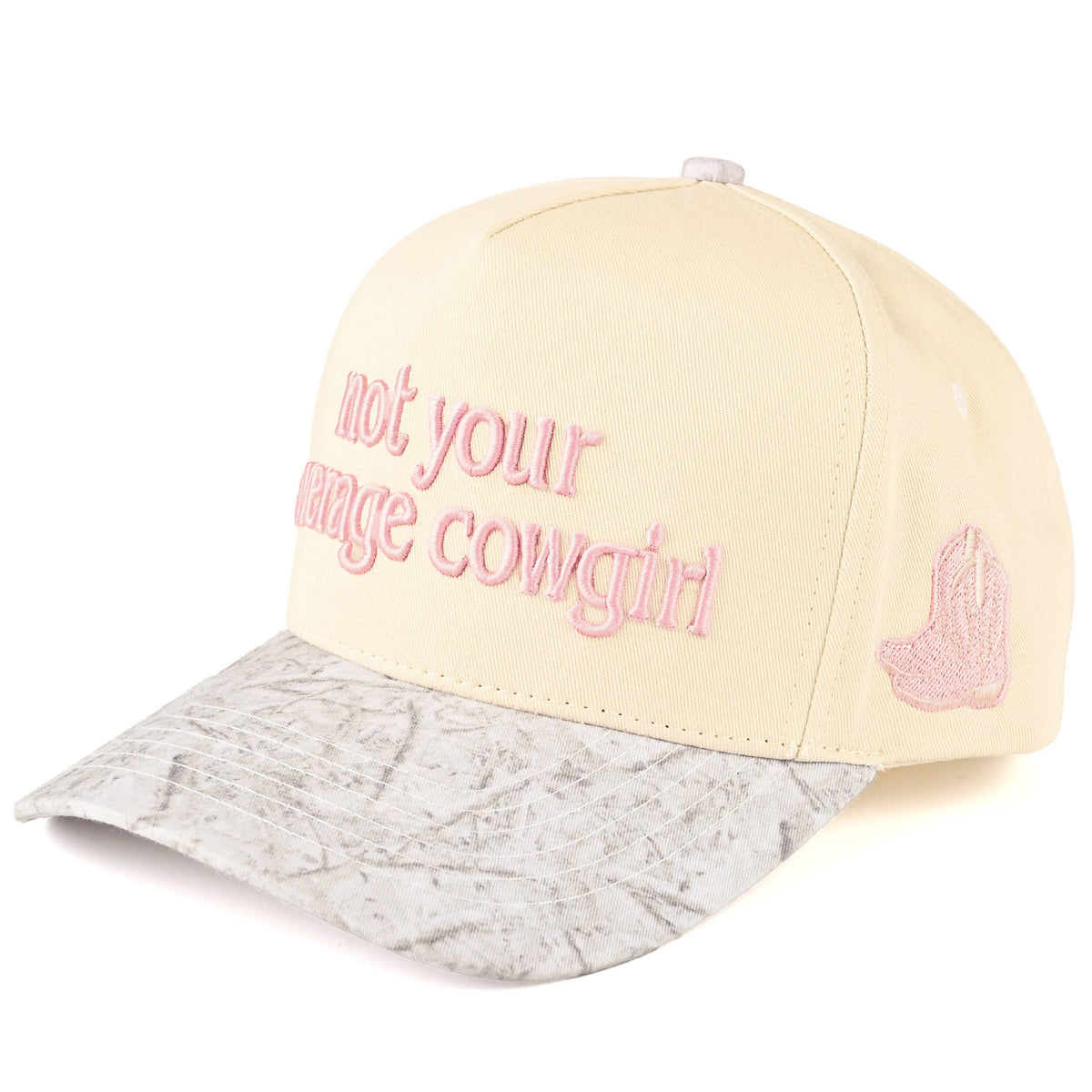 C.C NOT YOUR AVERAGE COWGIRL Lettering Two Tone Trucker Cap