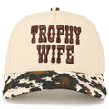 C.C TROPHY WIFE Embroidered Letter Cow Print Trucker Hat