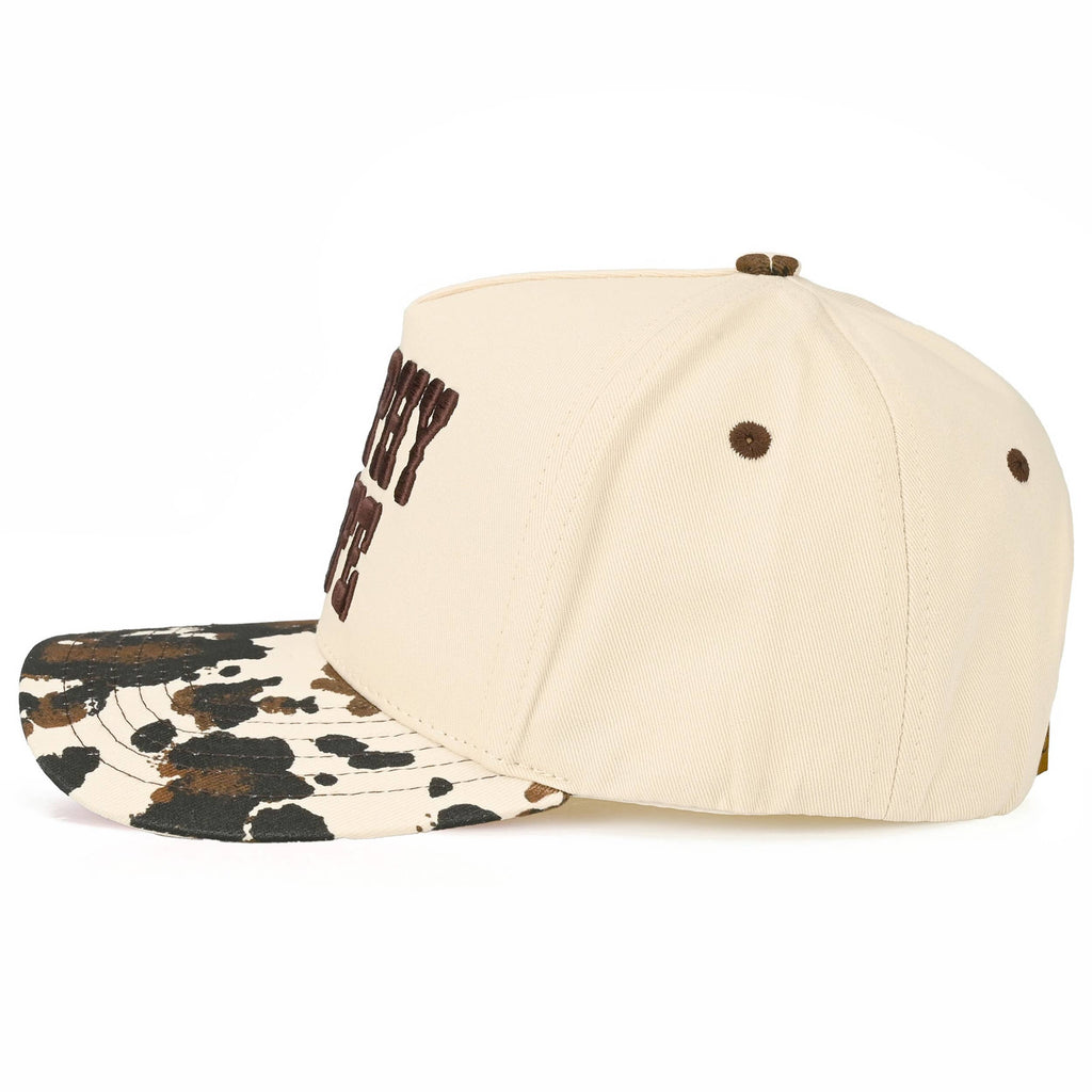 C.C TROPHY WIFE Embroidered Letter Cow Print Trucker Hat