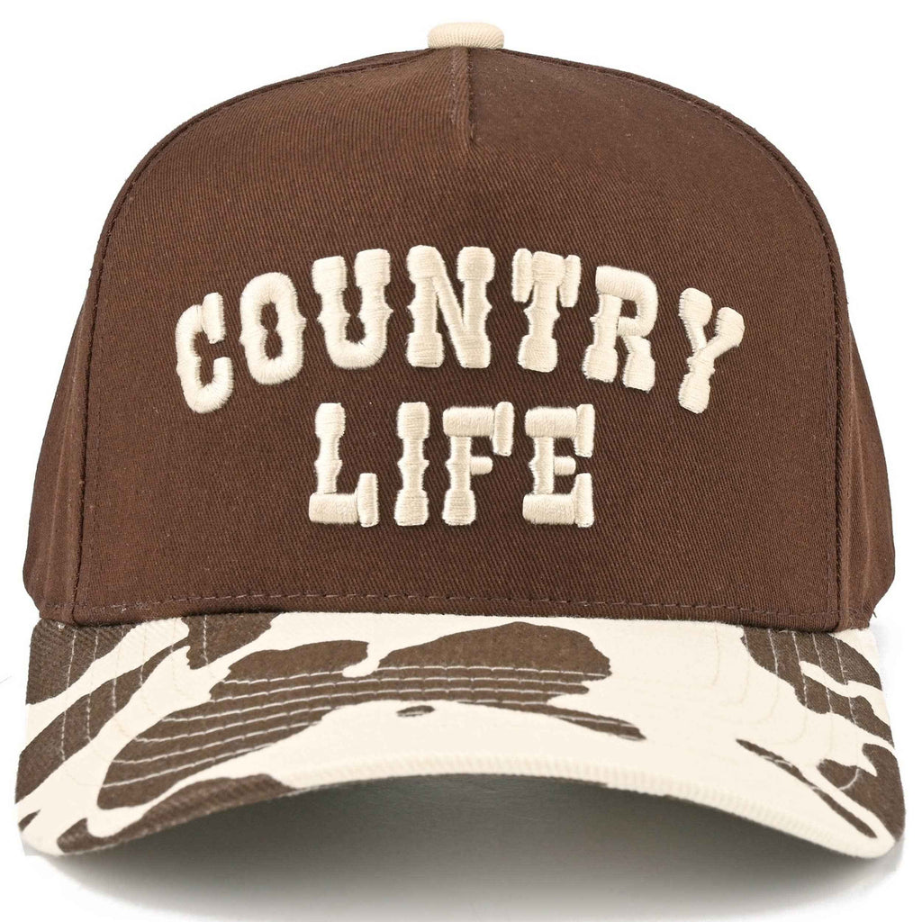 C.C COUNTRY LIFE Two Tone Cow Pattern Bill Trucker Hat