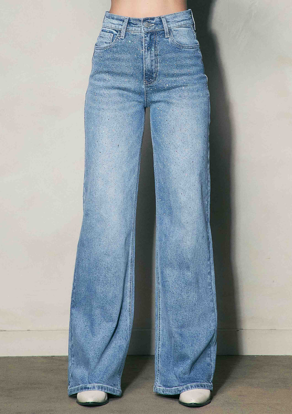 Iridescent Rhinestone Jeans