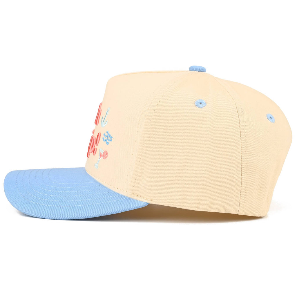 C.C OH SHIP Letter Embroidered Two Tone Trucker Hat