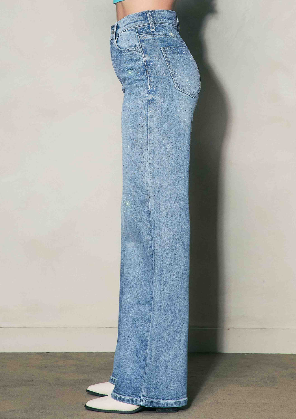 Iridescent Rhinestone Jeans