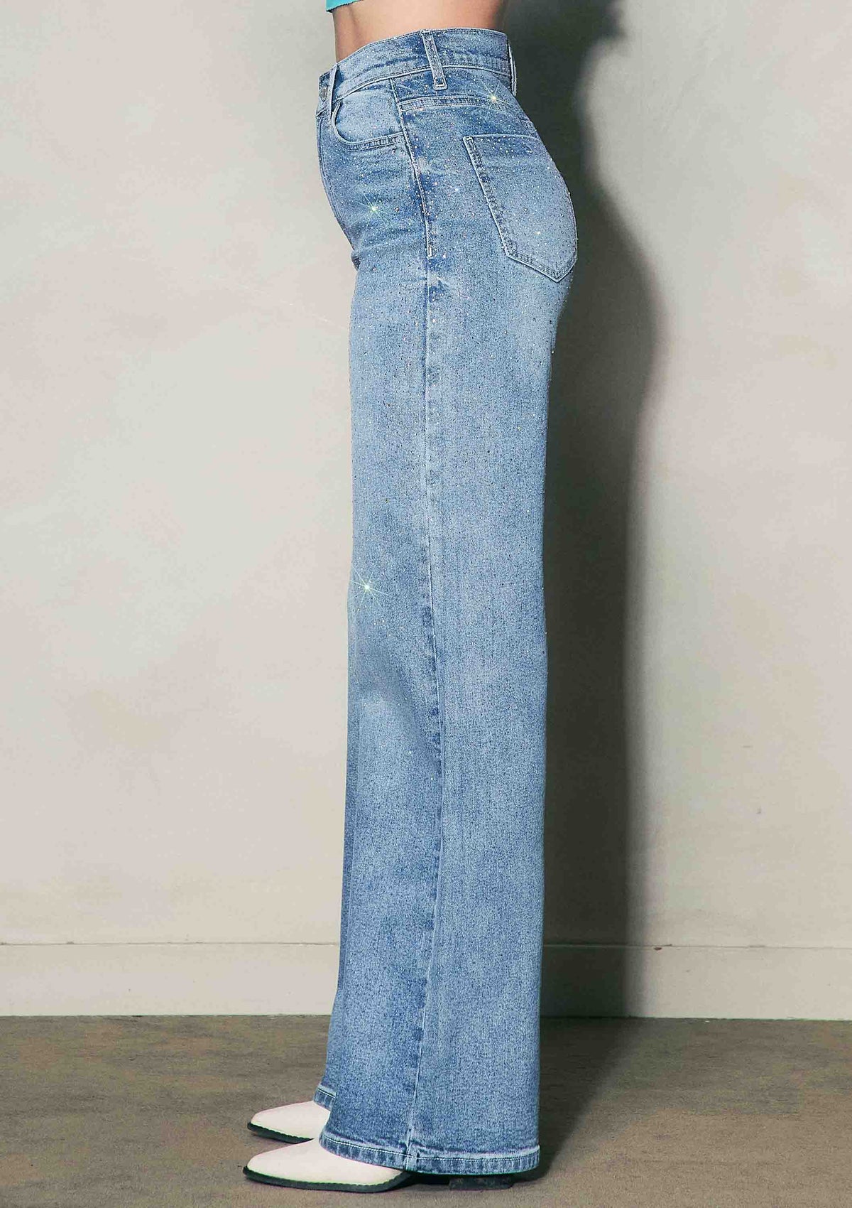 Iridescent Rhinestone Jeans