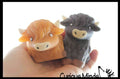 Highland Cow Large Mochi - Cute Animal Gummy Mochi Fidget Squishy Animals - Cute Individually Wrapped Toys - Sensory, Stress, Fidget Party Favor Toy