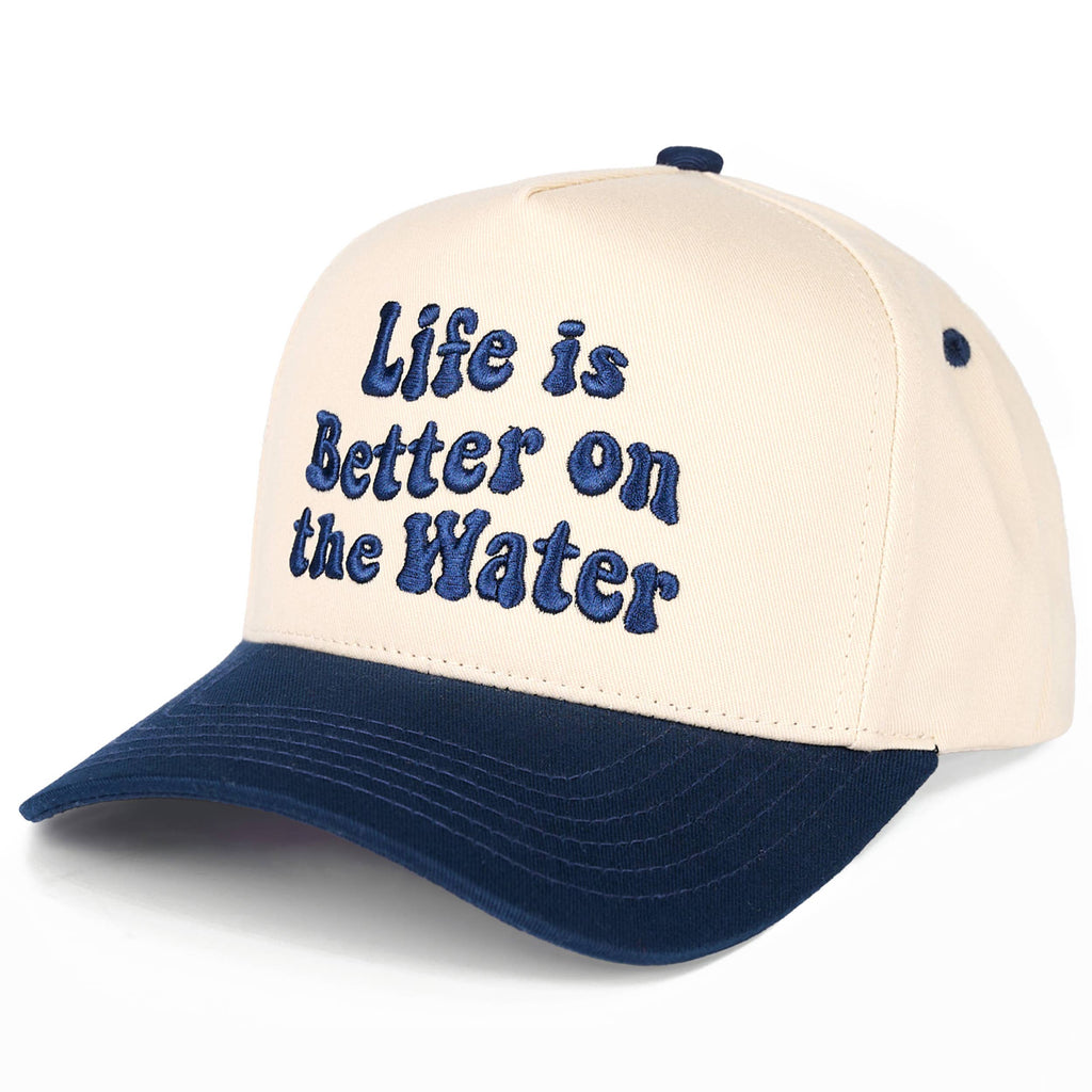 C.C LIFE IS BETTER ON THE WATER Letter Two Tone Trucker Hat