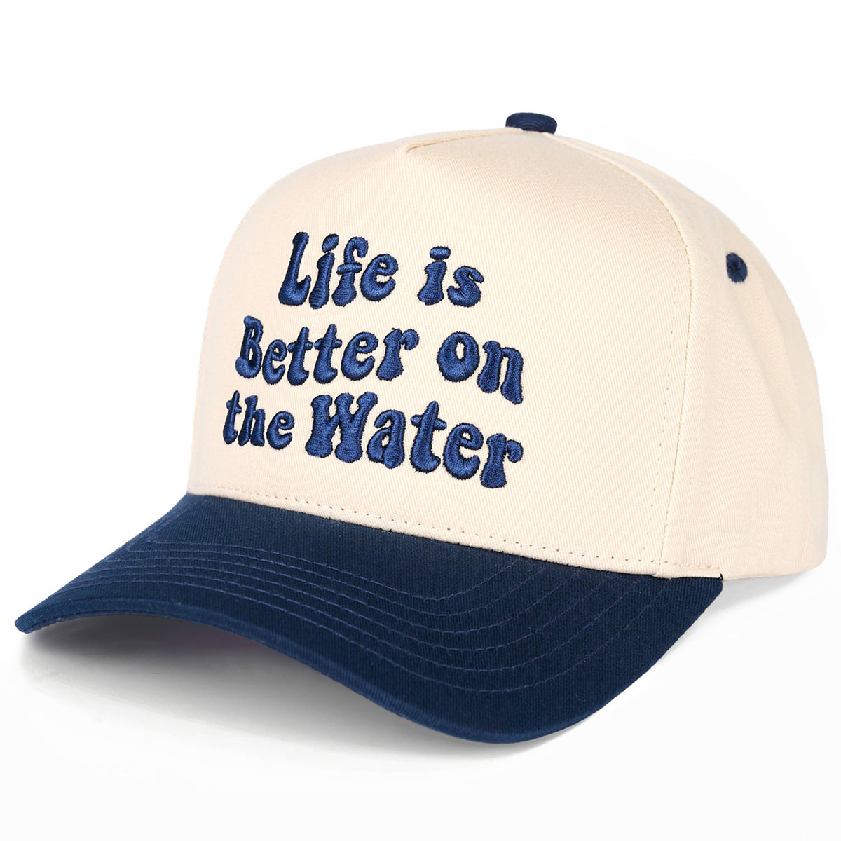 C.C LIFE IS BETTER ON THE WATER Letter Two Tone Trucker Hat