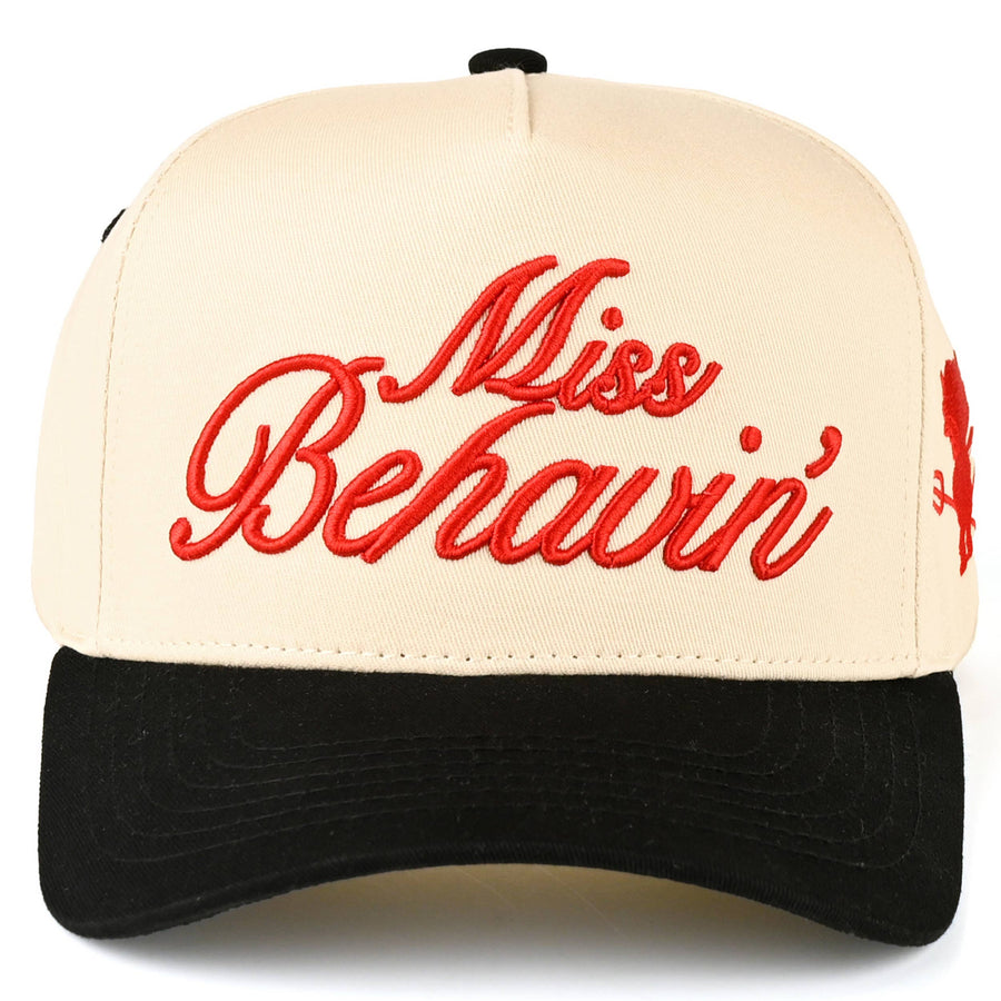 C.C MISS BEHAVIN Letter Embroidered Trucker Cap