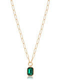 Emerald Deco Pendant Necklace