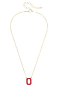Ohio State Buckeyes Pave Outline Necklace