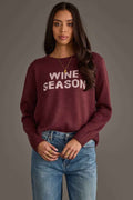 Burgundy & Lt. Pink Wine Season Sweater