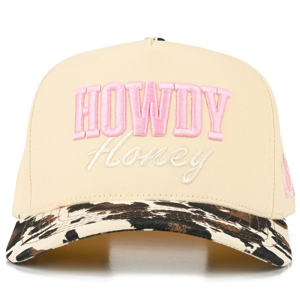 C.C HOWDY HONEY Letter Embroidered on Two Tone Trucker Hat