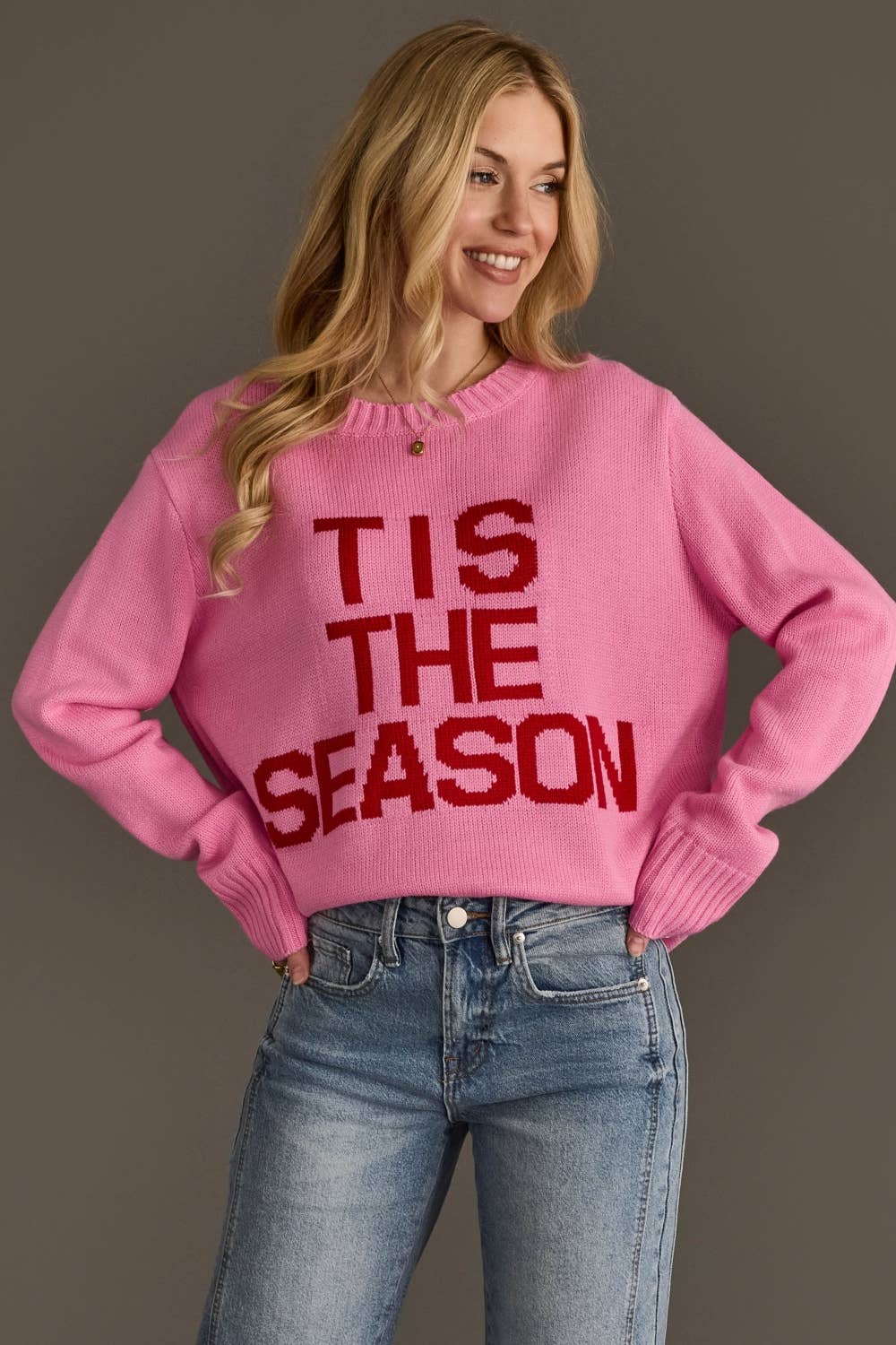 Pink Tis The Season Sweater